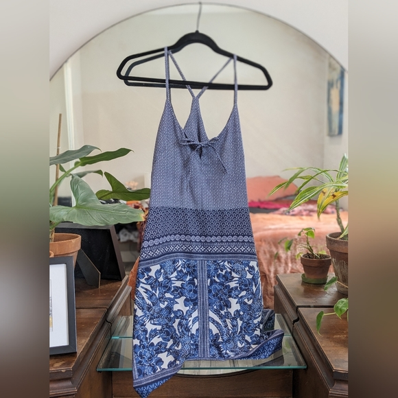 Blue Moroccan Mini Dress - Picture 1 of 4